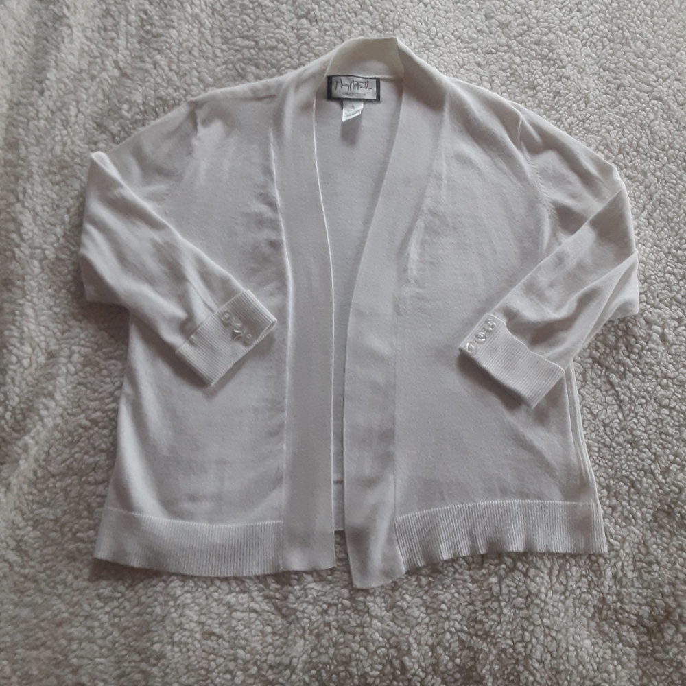 cropped white cardigan